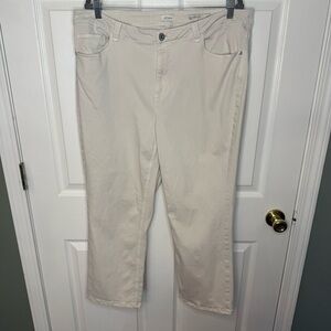 J. Jill Cream Demi Boot Cut Jeans Ankle Length Size 18 GUC